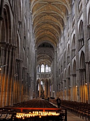 Interior of the Notre Dame de Rouen, the cathedral.