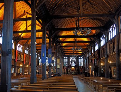 Honfleur; Interior of the church.
