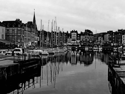 Honfleur harbor area.