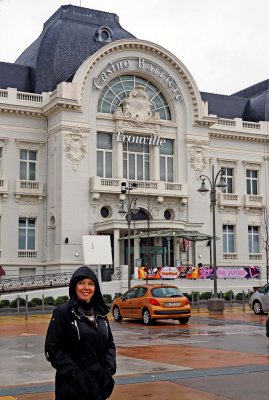 Françoise in front of Trouville Casino.