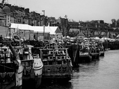 The harbor and the Sunday market at Trouville.