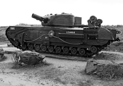 Tank used for the Normandy landing, at Gray-sur-Mer. 