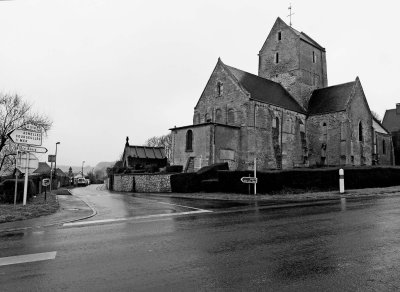 On the road to Arromanches-les-Bains. 