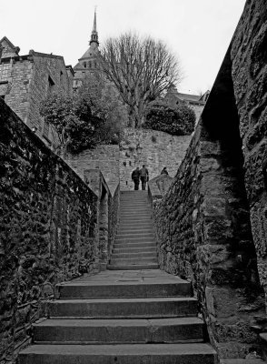 Climbing towards the abbey.