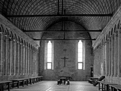 Mont Saint Michel, inside the abbey.