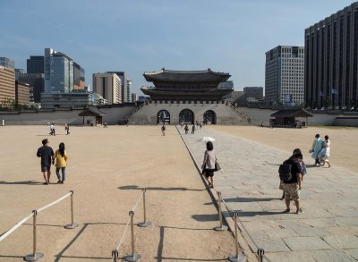 Gyeongbokgung Palace; inside, there are several different constructions and monuments.