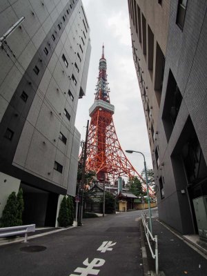 Arriving at the Tokyo Tower. 