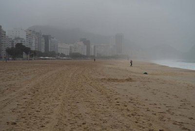At the end of the day, Copacabana still was under rain.