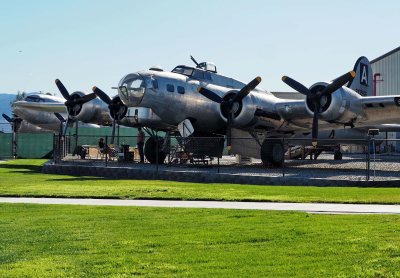 At the entrance, there is this bomber B-17 Fortress used in the WW II.