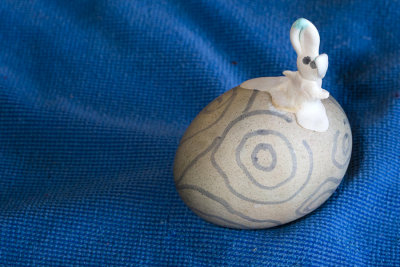bunny on a meteorite egg