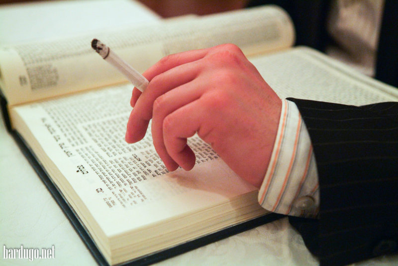 talmud with cigarette