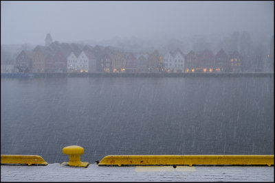 Bergen today, wet snow....