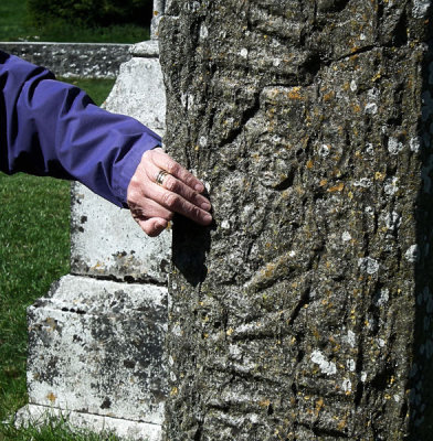 North Cross detail of Cernunnos Celtic God and engraved long after  St Patrick's time