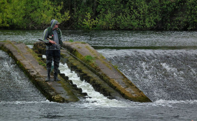 fishing on the River Lee weir