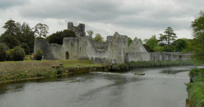 Adare_Desmond Castle from coach 13 Century and River Maigue