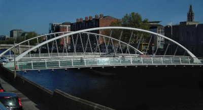 James Joyce Bridge over River Liffey frombus
