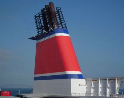 Irish Sea_Stena Line ferry funnel