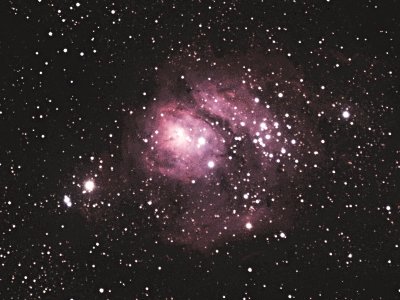 Lagoon Nebula M8 10 min exposure with 90mm telescope,Siding Spring Australia