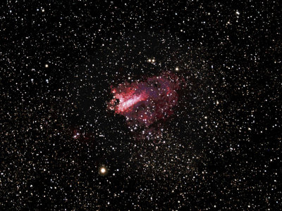 M17_Omega or Swan or Horseshoe or Checkmark Nebula_10mins exposure with 90mm telescope_Siding Spring