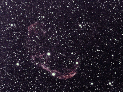 C27 Crescent Nebula: RBG stacked adjusted 5 minute exposure with 150mm itelescope Mayhill New Mexico