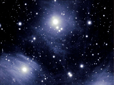 M45 Pleiades (part of) with nebulosity: 10 mins exposure with 150mm itelescope in Mayhill Nm