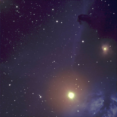 IC434 Horsehead_Alnitak and Flame nebula  taken with 150mm itelescope Mayhill Nm 10 mins exposure