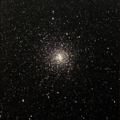 M4 Globular cluster (with maybe a little nebulosity fromRhoOphiuchi): 7minutes exposure with 150mm itelescope in Mayhill Nm