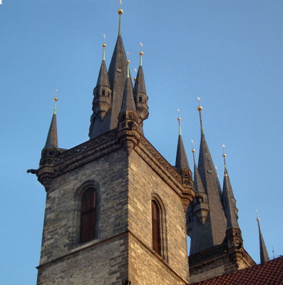 Mother of Tyn Church spires Old Town Square