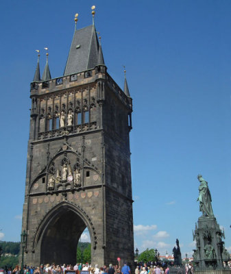 Charles Bridgee Tower and statue of Charles IV (Wenceslas)