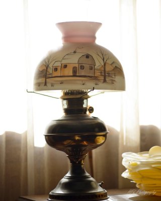 Backlit Lamp With Painted Shade