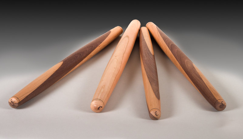 French rolling pins  from laminated woods.