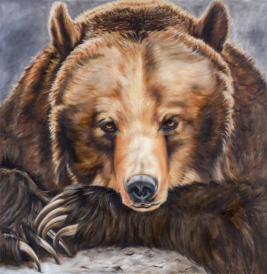 Painting of grizly bear from Saskatoon Zoo.