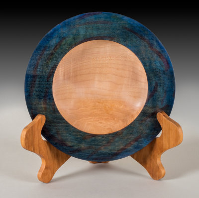 Maple bowl with colored rim.