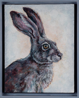 Acrylic painting of a hare.
