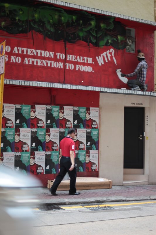 A painter in Jervois Street