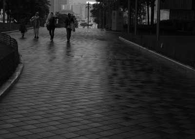 walking in the rain