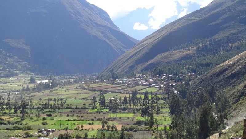 View of the Sacred Valley from Ollantaytambo