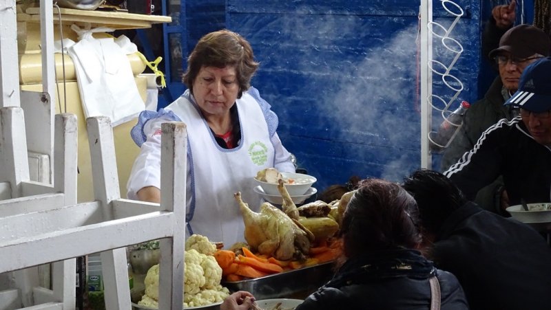 Serving up lunch at Cusco San Pedro Market