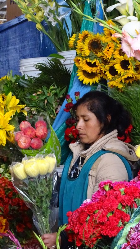 Cusco San Pedro Market Flower Vendor