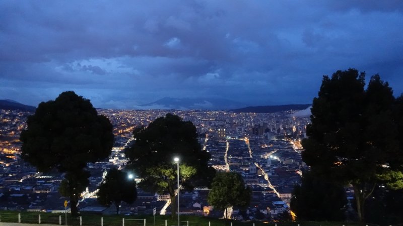 View of Quito at Night from El Panecillo