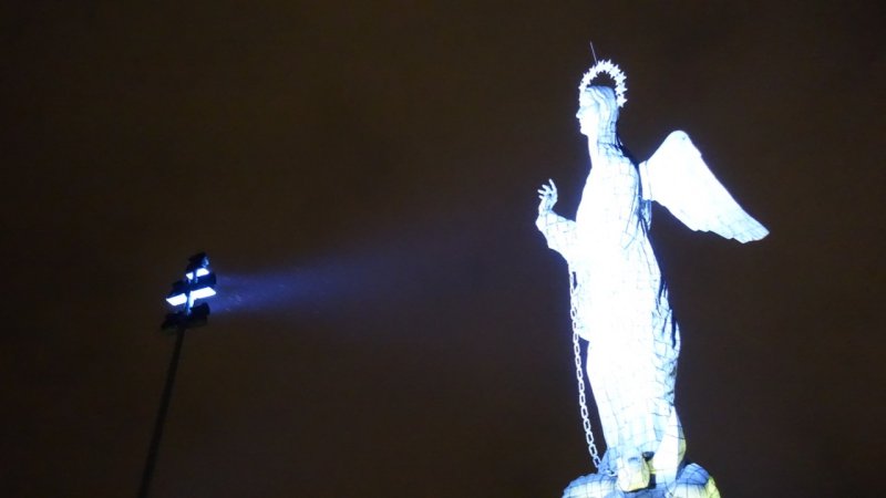 The Virgin of Quito at night