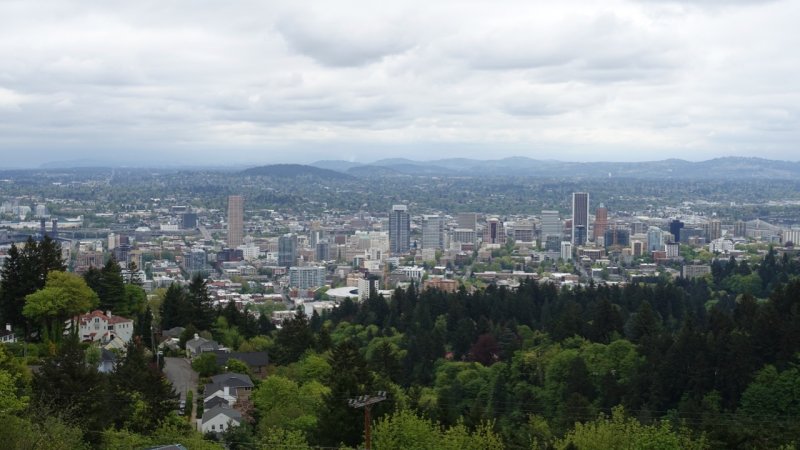 View of Downtown Portland from Pittock Mansion