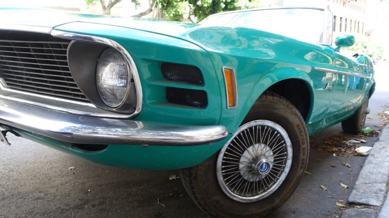 Vintage Green Ford Mustang