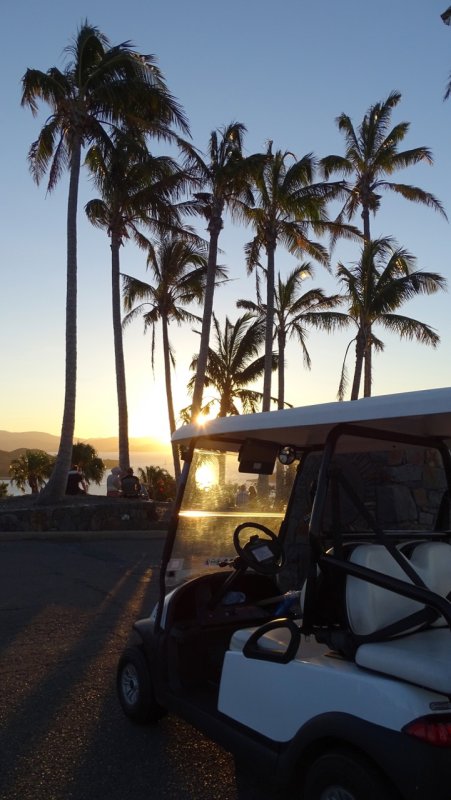 One Tree Hill Golf Cart Sunset