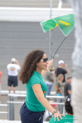 Indy Car Race Fan Rooting for the Drivers from Brazil