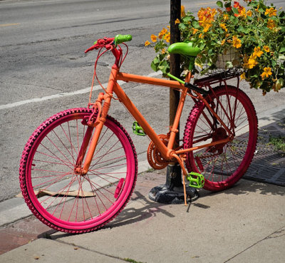 Orange Bike w Pink Tires