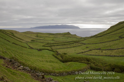 View of Flores Is. from high fields below Reservoir (Corvo)