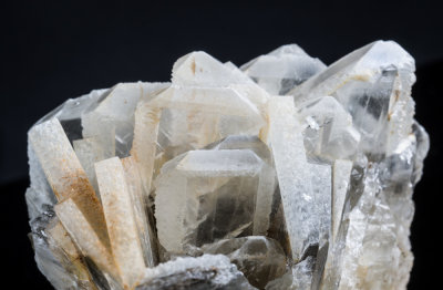 Windowpane baryte crystals, 7 cm, Cow Green Mine. ex Charles Otto Trechmann (1851-1917), BMNH