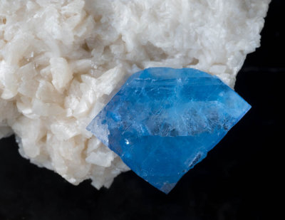 27 mm blue fluorite on 8 cm dolomite matrix, from the Florence Mine, Cumbria.