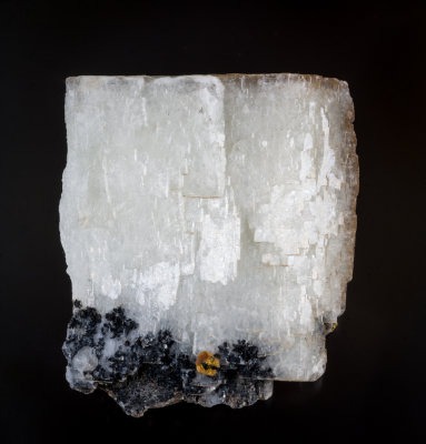 Baryte, 4 cm, Drygill Mine, with mimetite var campylite.